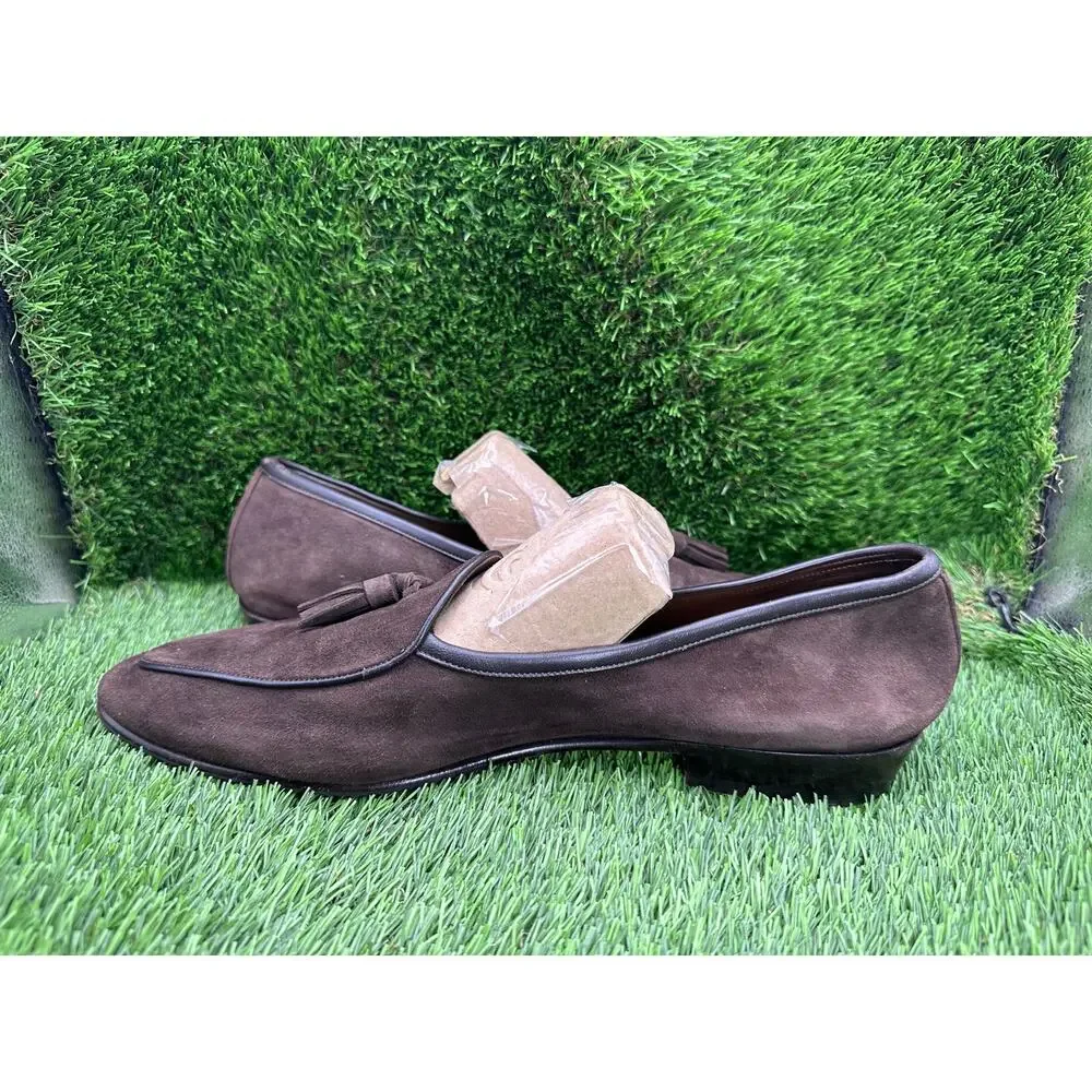 Baudoin & Lange x The Armoury Sagan Tassel Loafer Men's 11 Brown Suede Preppy